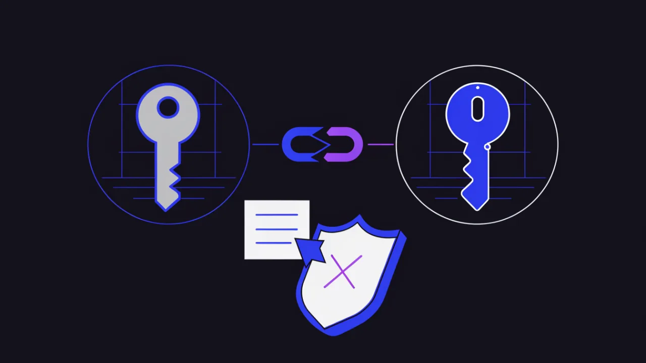 Outage diagram: the linking record in the parent zone still points at the old key while the new zone is signed with a different one, so the validator refuses the answer