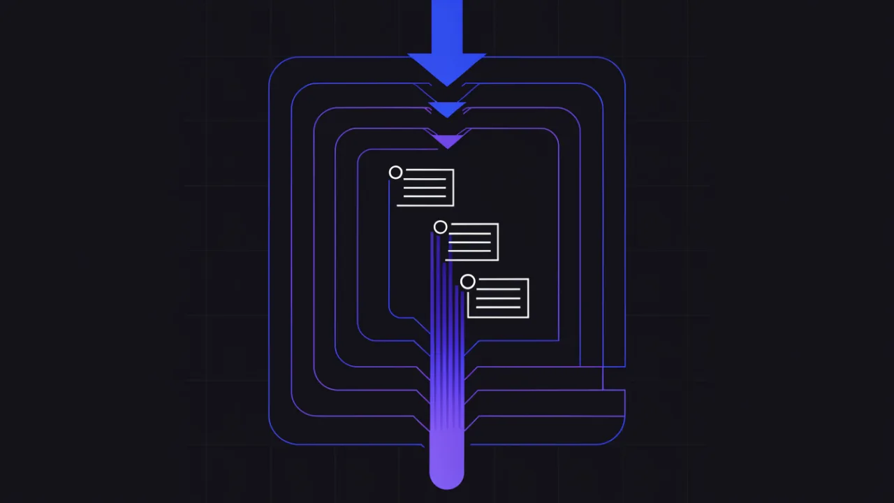 Diagram: an HTTP request walks from the document root through directories while the server reads and merges the configuration file in each one