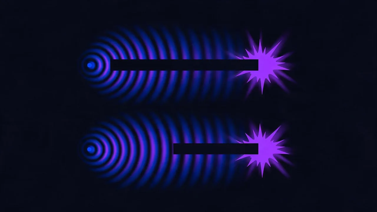 An interaction followed by a long blocking segment before the screen updates, compared with a short one