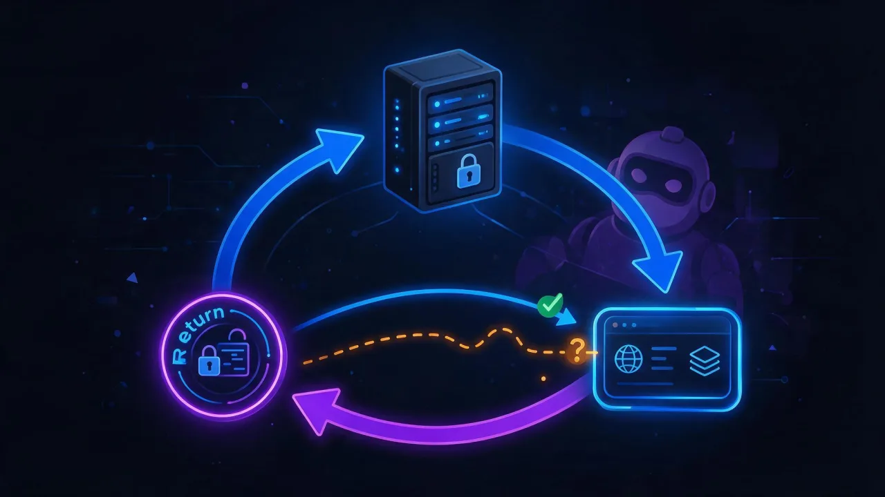 Bot verification: reverse DNS, forward resolution of the name, and comparison with the original address