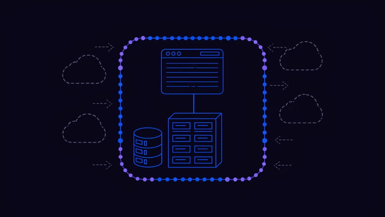 Diagram showing a user browser, a website on a server inside Russia, the primary personal data database inside the perimeter and external services outside it