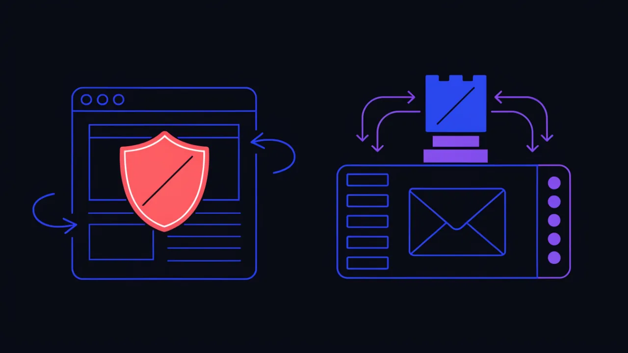 Diagram: domain blacklists and IP blacklists differ by object, consumer and symptom