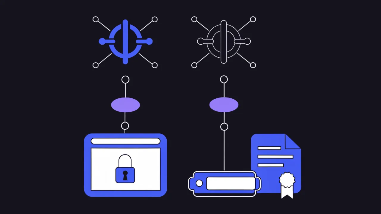 Diagram showing two different certificate authorities: a web TLS CA for server certificates and an accredited electronic signature CA