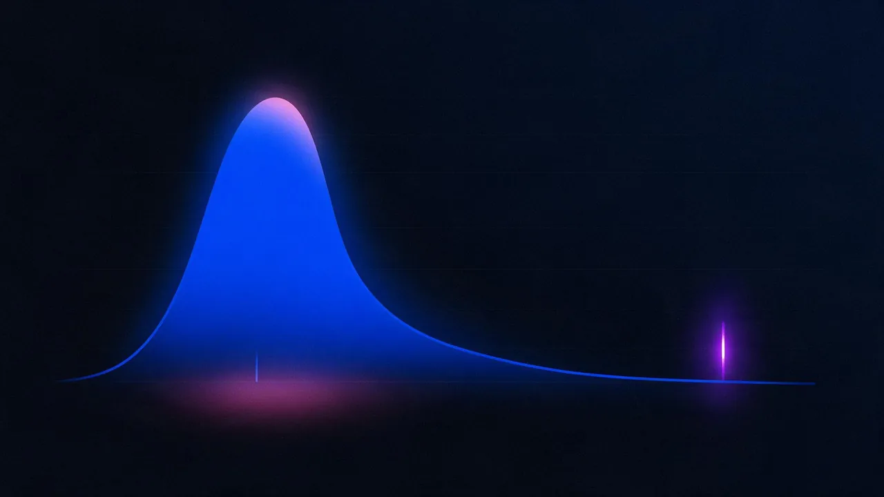 Distribution chart showing a fast average alongside a slow 75th percentile tail