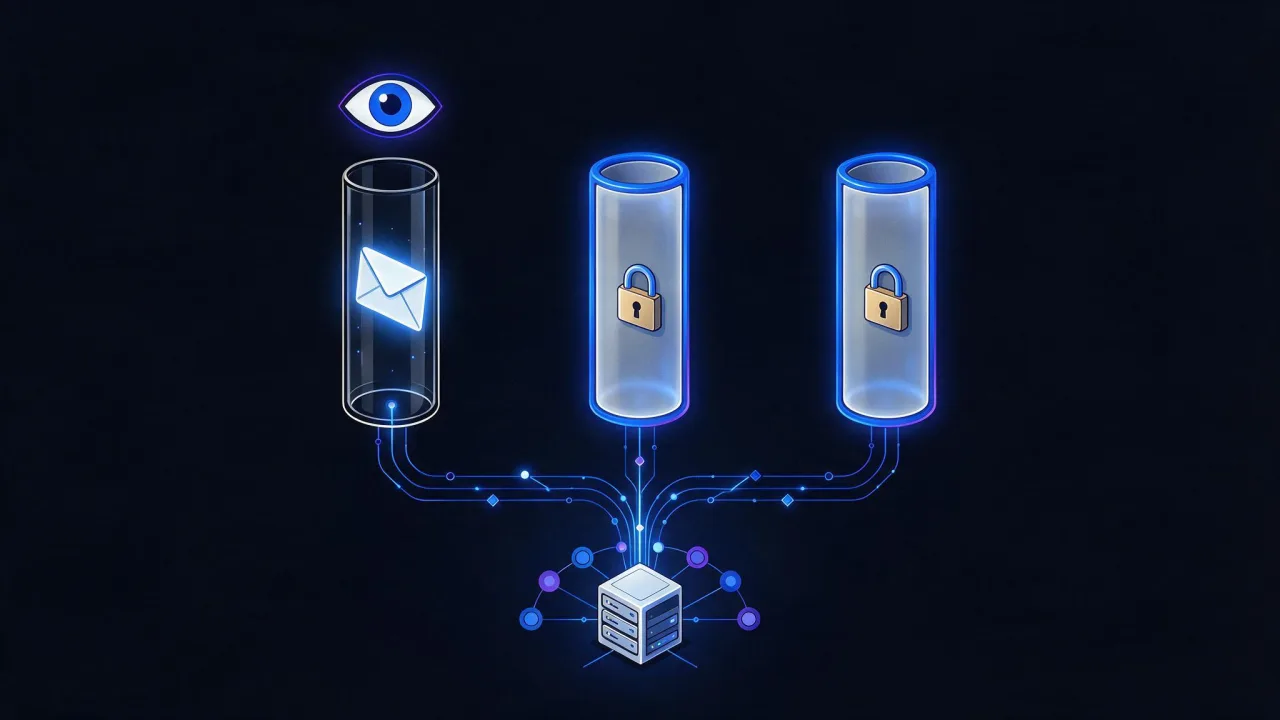 Comparison of plain DNS on port 53 with the encrypted DoT and DoH variants